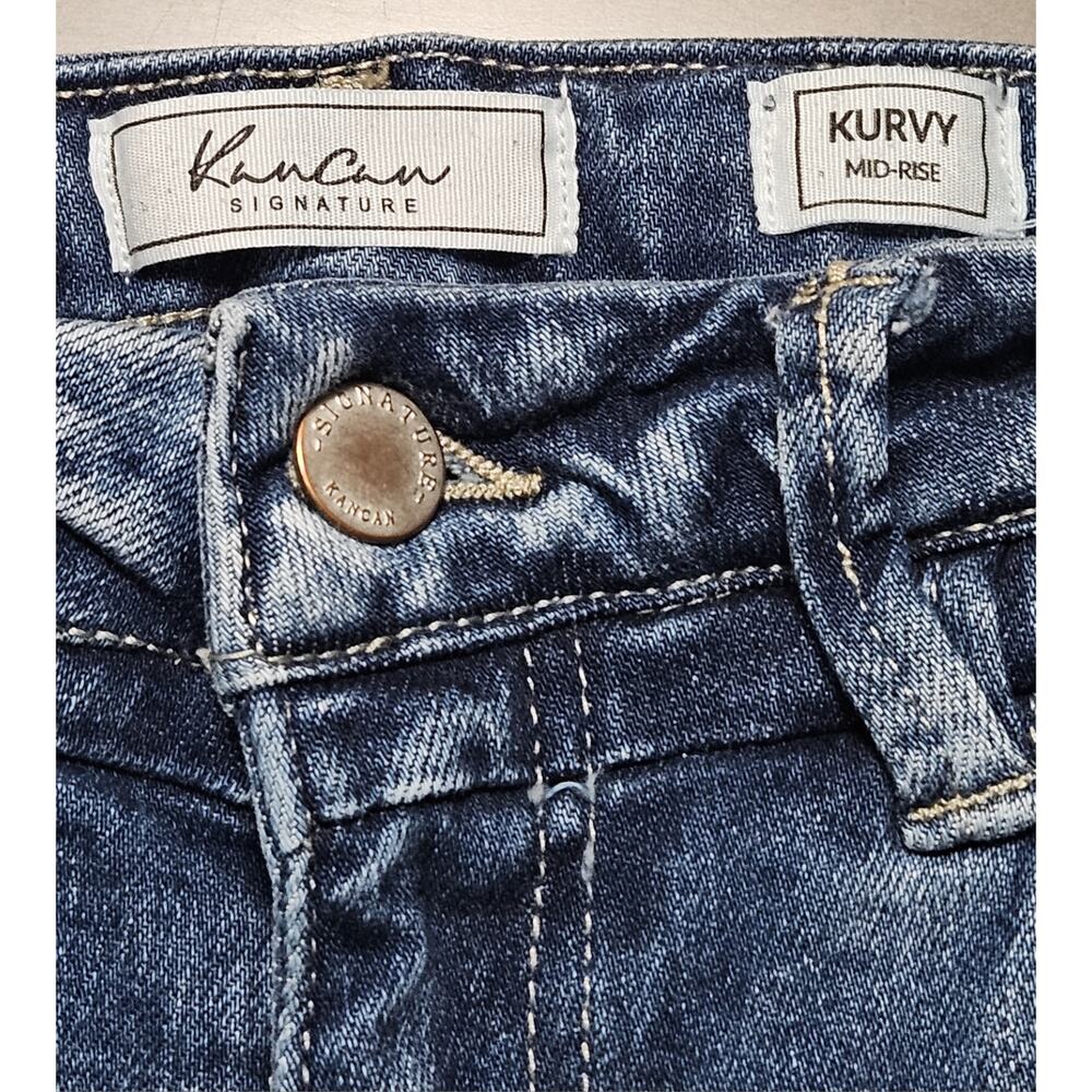 KanCan Signature Shorts Women’s Sz 25 Kurvy Mid Rise Denim Blue Stretch Casual - Picture 4 of 7